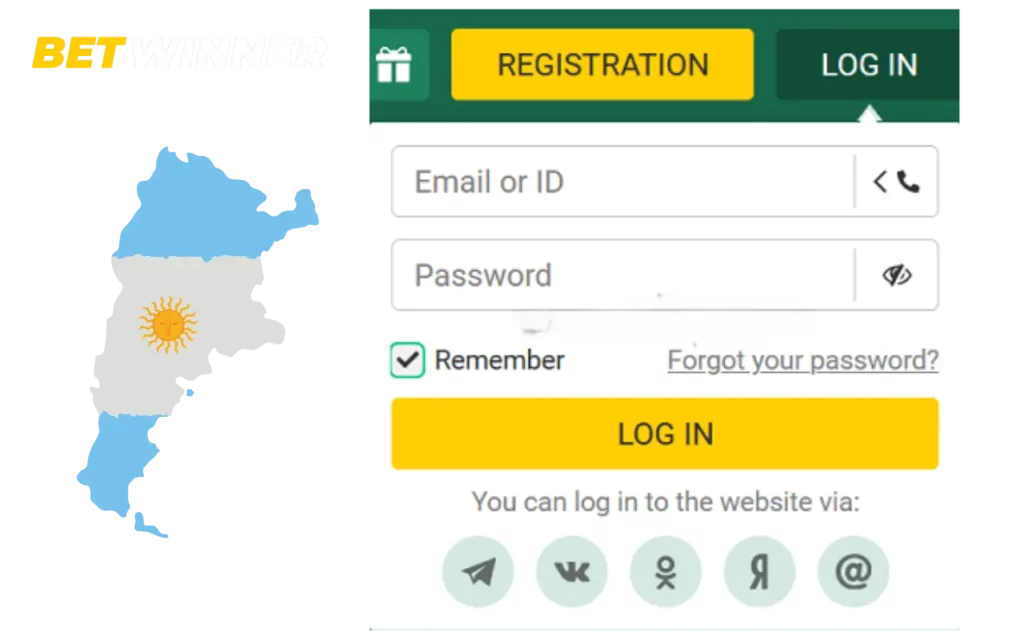 Inicio de sesión en redes sociales de Betwinner