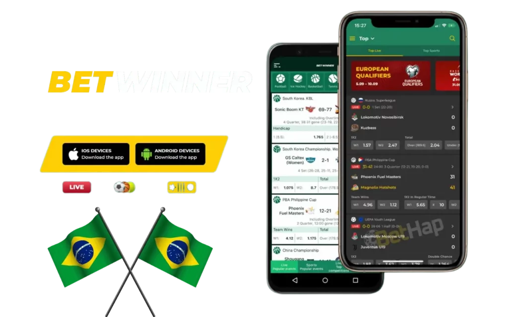 Aplicativo móvel Betwinner